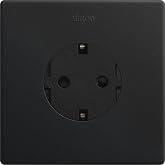 SIMON 270 KIT CLEAN SCHUKO PLUG FITTING MATT BLACK RUSHED WALL