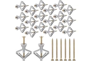 BSYFOP 100 Pcs Plasterboard Wall Plugs, Plasterboard Plugs, Plasterboard Fixings, Drywall Screws and Wall Plugs for Plasterboard Butterfly Expansion Tube for Hollow Wall TV Bracket Drywall Fastener