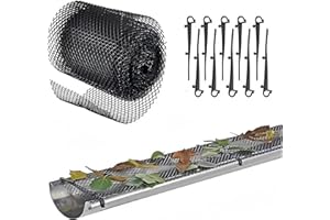WUYUE HUA 16cmx6m Protection de gouttière en plastique robuste en maille pour gouttières, filtre à feuilles