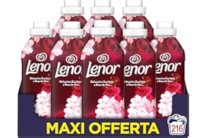 Lenor Ammorbidente Lavatrice Concentrato 216 Lavaggi (27x8), Gelsomino Scarlatto E Rose De Mai, Freschezza Che Dura 3 Volte Più A Lungo Con Tecnologia Olii Profumati