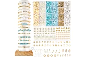 GERBALA Perline per Braccialetti, Kit Braccialetti Fai Da Te,Kit Gioielli Fai Da Te Adulti, Include Perline Dell'Alfabeto, Pietra Naturale, Adatto Ai Bambini Adulti Per Realizzare Bracciali, Collane (B)