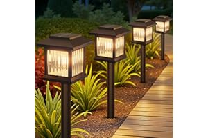GEARLITE Solar Lights Outdoor Garden, 6 Pack Garden Lights Solar Powered Waterproof, Auto On/Off Ornaments Outdoor, Up to 10 Hours with 2800K LED Light for Yard Landscape Decoration