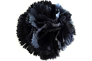 BRANDELIA Claveles Flores Flamencas Típicas Andaluzas Adorno Pelo Mujer Baile Flamenco Flor Flamenca Clavel Cabello Feria de Abril y Romerías, Negro Ø9cm