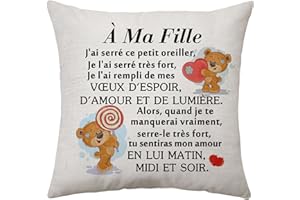 ACONESONG Cadeaux D'anniversaire de Graduation pour Fille - À Ma Fille Housse de Coussin - Cadeau Fille Femme Décoration Cadeau pour Fille Noël Saint Valentin Mariage Cadeau Keepsake 45 x 45 cm (Fille)