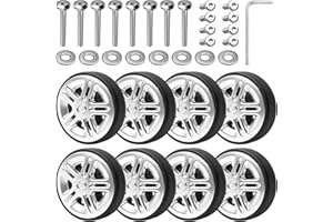 BEHOGAN 8 Stück Kofferrollen Ersatzrollen, 50 * 12mm Koffer Ersatzrollen, PU Gepäck Ersatzräder, Gummi Gepäck Räder, Lenkrollen Wheels für Trolley Gepäckkoffer Koffer mit Doppelrollen mit Montagewerkzeug