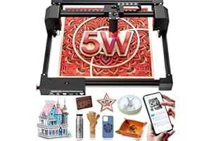 Laser Graveur, Woxcker L2 Machine de gravure laser 5,5 W 0,01 mm haute précision CNC pour bois, acrylique, cuir pour débutant