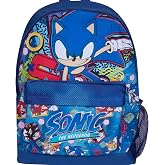 Sonic The Hedgehog School Backpack for Boys and Girls, Premium School Backpack with Mesh Water Bottle Bag, Large Capacity, Mu