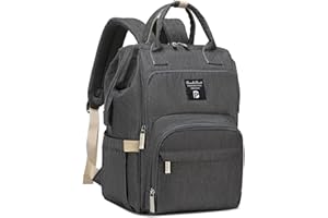 Pomelo Best Baby Wickelrucksack stylische Wickeltasche Rucksack mit Haken wasserdicht multifunktional Große Kapazität Rucksack für unterwegs