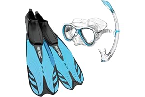 SEAC Set Tris Snorkeling, Palmes Ala, Masque Elba, Tuba Tribe, destiné à la randonnée palmée pour Les Adultes comme Les Enfants