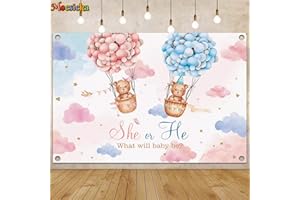 FALAFOTY Rosa und Blau Geschlecht Enthüllen Hintergrund Dekorationen She Or He Kulisse Banner Schwangerschaft Ansage Party Zubehör Fotografie Hintergrund für Geschlecht Enthüllen Baby Party 180 x 120cm (A)