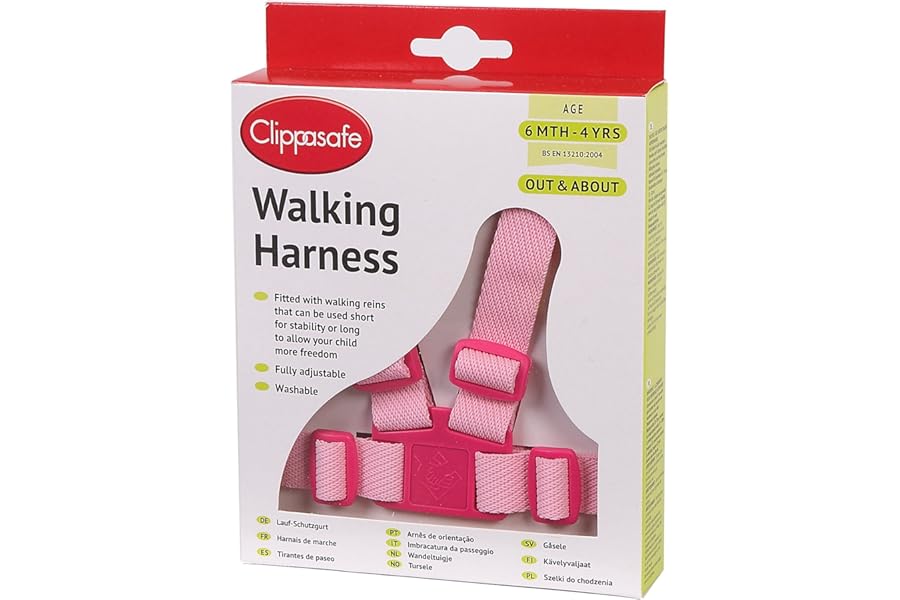 Clippasafe Walking Harness and Reins (Pink)