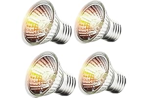 PetFizz Reptile Heat Lamp Bulb, UVA UVB Heat Bulb 25W-4Pack, Tortoise Basking Spot UVB Lamp for Reptile, E27 Vivarium Light for Tortoise, Bearded Dragon, Lizard, Snake