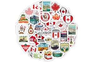 PADABAYKA Kanada-Aufkleber für Trinkflaschen und Laptops - Kanada-Party-Geschenke und Dekorationen, wasserdichte Vinyl-Aufkleber, kanadische Flaggen- und Kultur-Sticker - Canada Stickers
