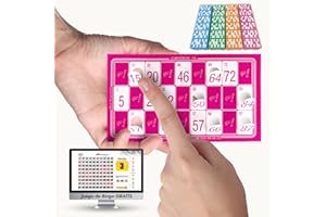 BINGO ESCOPRINT. 480/960 Cartones de Bingo Troquelados + Juego de Bingo para PC de Regalo (Fucsia)