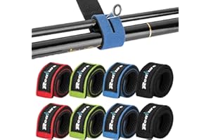 Realure 8 Pezzi Cinghie per Canna Da Pesca Cintura per Canne da Pesca Elastica Regolabile Cinghia per Fissare Le Canna Da Spinning Canne Da Feeder Canne Pesca Fodero Canna Da Pesca (4 colori)