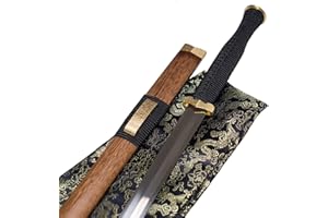 TSIAO CHIH handgefertigte chinesische Full Tang Han Schwert Messing Fitting Feder Stahl Damast Praxis achteckige Klinge Jian Dekor剑