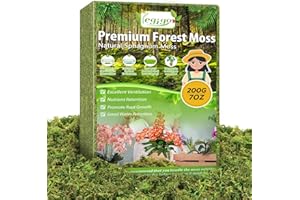 Legigo 200g Real Green Moss for Crafts, 8 L Natural Decorative Moss for Potted Plants Floral Terrarium Decoration, Dried Plant for Artificial Fairy Gardens, Live Garden, DIY Craft Projects