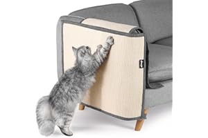 NATUYA Kratzschutz Sofa Katze Möbelschoner von Katzen - Katzenmöbel Schutz Katze Kratzschutz Kissen dehnbar Anti-Kratzer Sofa Kissen (Dunkelgrau - Sisal-Armlehne, rechts)