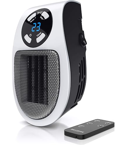 Brandson - Steckdosen Heizlüfter mit Fernbedienung - Mini Keramik Heizung mit Thermostat - Temperaturregelung Überhitzungsschutz - Steckdosen-Heizlüfter - Badezimmer Schlafzimmer