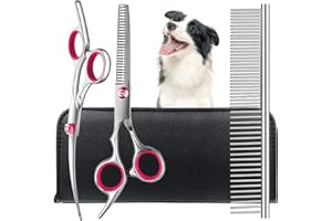 Kaket Hundepflege-Schere, Haustierpflege-Schere, Effilierschere, gebogene Schere, Edelstahl, Haustierpflege