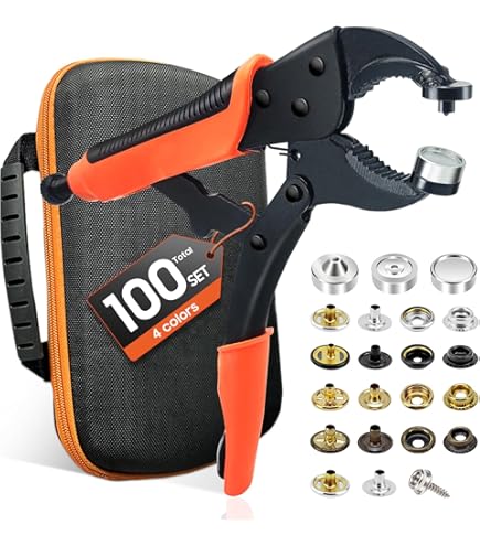 160 Pcs Snap Buttons Kit - 15mm Stainless Steel Snaps For Canvas, Marine, Leather, Clothing-1046914