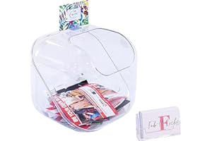 THEEXHIBITIONSHOP Cube Business Card Collector | Suggestion Box | Ballot Box | Exhibition Competition Box | Donation Box | Sweets Dispenser | Business Card Holder | Free Business Card Dispenser Included