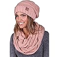 Funky Junque Oversized Slouchy Beanie Bundled with Matching Infinity Scarf