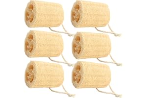 Roellgs Spugne Naturali di Luffa per Lavare i Piatti e Bagno - Set di 6 Spugne per la Pulizia della Cucina, Doccia e Realizzazione