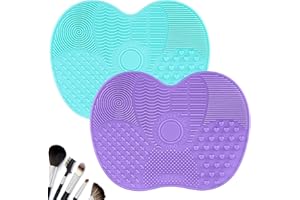 HEXINYIGJLY 2 Stk Silikon Make Up Pinsel Reinigungsmatte, Makeup Pinsel Reiniger Matten, Kosmetische Reinigungspads, Tragbares Waschwerkzeug mit Saugnapf für Make-up Kosmetische Pinsel