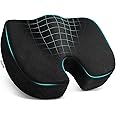 kossto Orthopedic Memory Foam Coccyx Seat Cushion for Tailbone, Sciatica, Lower Back Pain Relief for Office/Home Chair & Wheelchair Sitting Seat | Mesh (Black)