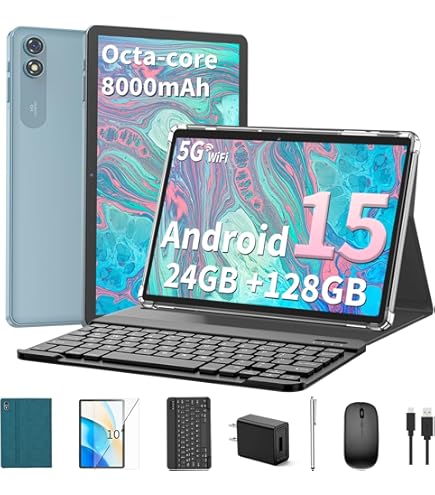 Relndoo Android Tablet, 11 inch Android 14 Tablet, 12GB RAM +128GB