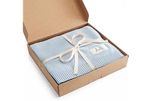 ‎LIVELLA Livella Babydecke aus 100% Bio-Baumwolle, Premium Strickdecke samt weich und atmungsaktiv, Ideal für zarte Babyhaut, Oeko-TEX Standard 100 und GOTS Zertifiziert (Hellblau)