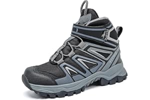 JMFCHI Winterschuhe Kinder Schneestiefel Jungen Warm Gefütterte Mädchen Wanderstiefel Mid Trekkingschuhe Outdoor rutschfest