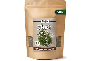 Biojoy EKO Hela anisfrön, löst aniste, 500 g | Från Egypten, perfekta för örtte eller som krydda, till bakning eller sådd, Pimpinella anisum L.