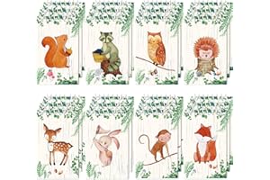 CLABBY 24 Stücke Waldtiere Mini Notizblöcke Tier Wald Party Waschbär Eichhörnchen Eule Hirsch Mini Spiralblock für Waldtiere Thema Geburtstag Party Klassenzimmer Zubehör