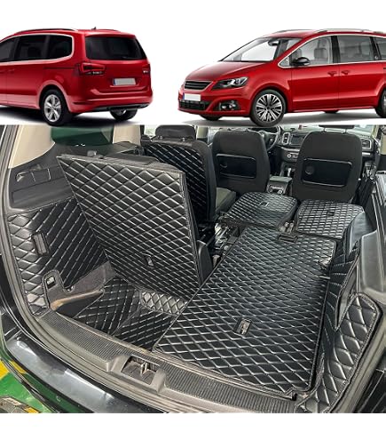 Jeu de tapis de sol en caoutchouc pour Seat Alhambra II/VW Volkswagen Sharan II (à partir de 2010) – pour 7 personnes – Ajustement parfait Jeu de tapis de sol en caoutchouc pour Seat Alhambra II/VW Volkswagen Sharan II (à partir de 2010) – pour 7 personnes – Ajustement parfait