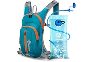 Nepest Hydration Pack Backpack with 2L Water Bladder, Lightweight Water Backpack for Hiking, Running, Biking
