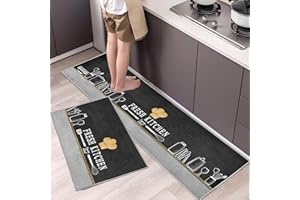 Hoimlm Set di tappetini da cucina, antiscivolo, per interni (40 x 60 + 40 x 120 cm, cappello da chef)