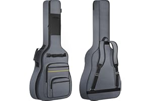 FREEAMG Acoustic Guitar Bag, 40/41/42 Inch Guitar Gig Bag with 10mm Thick Padding & Multi-Pockets, Water Rresistant Guitar Case for Acoustic Classical and Electric Guitars(Grey)