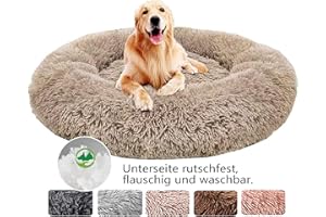 Haoye Hundebett Flauschig, Hundekissen Rund Haustierbett Donut Katzenbett Waschbar, kuschelbett Hund für Katzen Hunde (Ø 50-120cm / 7 Größen)