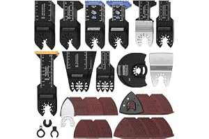 EffektWerk - 116 pcs Multitool Saw Blades and Sanding Kit - Oscillating Tool Attachments for Cutting Wood, Plastic, Metal - A