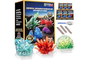 BIGEARN Kristalle Züchten - Experimentierkasten für Kinder ab 5 6 8 10 Jahre - Farbenfrohe Experimente für Kinder Jungen Mädchen