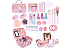 JOPHEK Trucchi Bambina Set, Sicuro e lavabile Kit di Cosmetici Veri per Bambini, Valigetta Trucchi Bambina, Giochi Regalo Bimba 3 4 Anni, Giochi Bambina Natale Compleanno Regalo Bambina 8 9 10 Anni