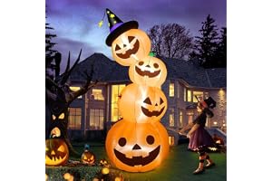 7,9 fot hög Halloween Uppblåsbara Pumpadekorationer, Kalolary Blow Up Pumpa Lanterns Dekorationer med inbyggda Utomhus Inomhu
