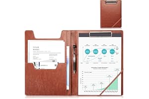 ProCase Teczka z teczką, biznesowa podkładka do pisania, notatnik A4, organizer na dokumenty, do rozmowy kwalifikacyjnej, do biura, konferencji, prezentacji, brązowy