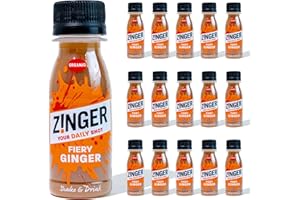 ZINGER Ginger Shots (15x70ml) | Immune System Booster and Natural Energy Support | Organic Ingredients, Vegan and Gluten Free | Energy Shot and Recovery Drink