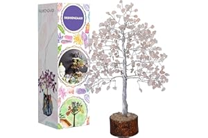 FASHIONZAADI drzewo kwarcu rózowego dla Feng Shui Bonsai Reiki krysztaly lecznicze Pieniadze drzewa kamien równowazacy czakre powodzenia krysztalowy stól dekoracyjny prezentacja rozmiar-10 Cal (srebrny drut)