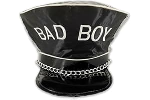 POHOTOBOOTH PROPS LTD Black Shiny Bad Boy Rebel Funny Hat for Adults – Bold Stag Do Hat for Adventures & Wild Parties