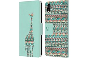 Head Case Designs Girafe Silhouettes Animales À Motifs Coque en Cuir à Portefeuille Compatible avec Apple iPhone XR