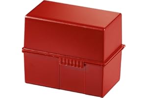 Han 977-17 - Caja para archivar fichas (plástico, capacidad para 300 fichas DIN A7, 121 x 101 x 74 mm), color rojo